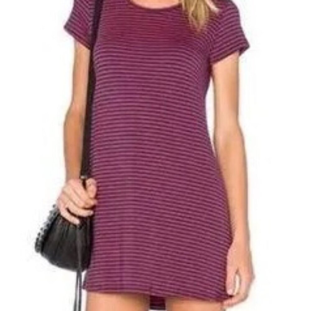 Michael Lauren Cuba T Shirt Dress-Navy/Red Stripe-XS-NWT